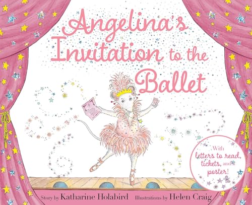 Book cover: Mouse ballerina in pink tutu, stage curtains, sparkling stars.