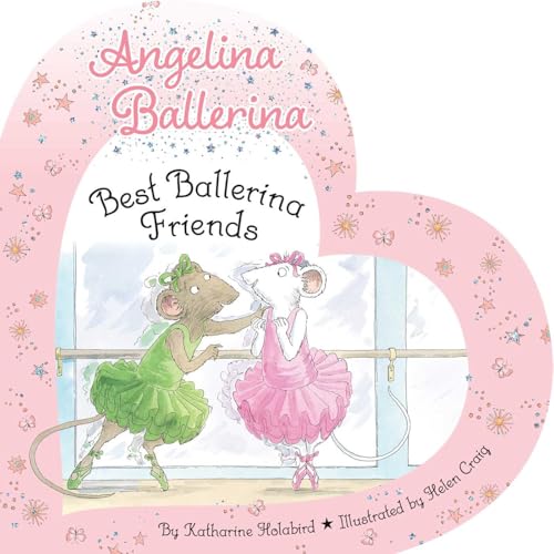 Two mouse ballerinas in pink and green tutus at the barre.