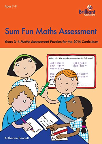 Book cover with children doing maths puzzles at a blue table.