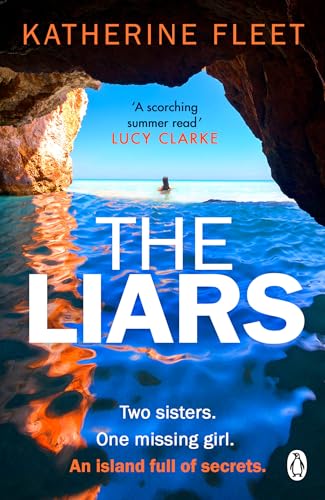 Book cover: "The Liars" with a coastal scene and a lone swimmer.