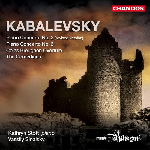 CD cover for Kabalevsky piano concertos featuring a ruined stone tower.