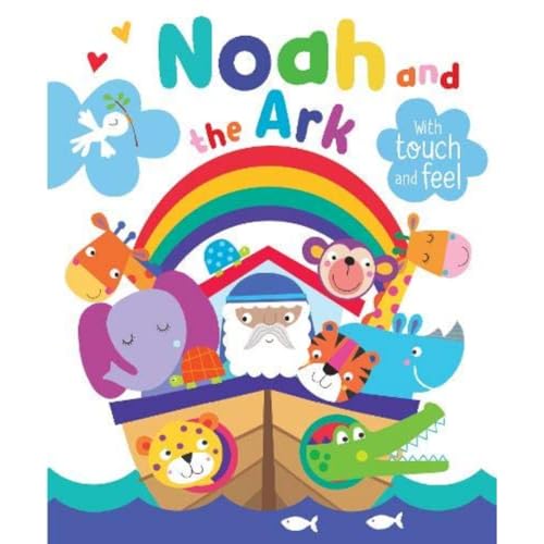Noah’s Ark with animals, rainbow, and tactile elements for young children.