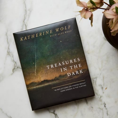Book cover, dark green and gold text, with flowers and marble background.