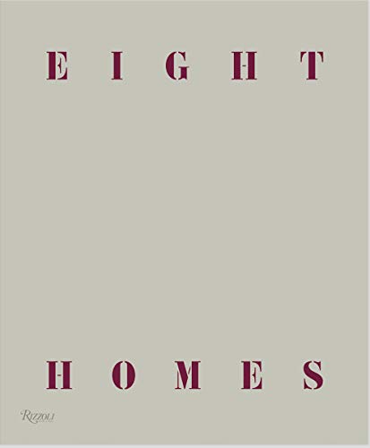 Book cover with the title “Eight Homes” in large, spaced lettering.