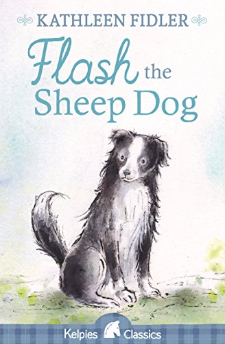 Book cover featuring a watercolor illustration of a black and white sheepdog.