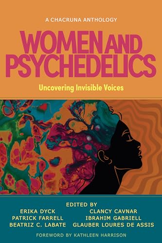 Book cover: “Women and Psychedelics” with abstract art and a woman’s profile.