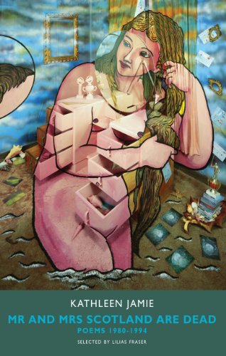 Poetry book cover: painting of a woman with a fragmented, surreal background.