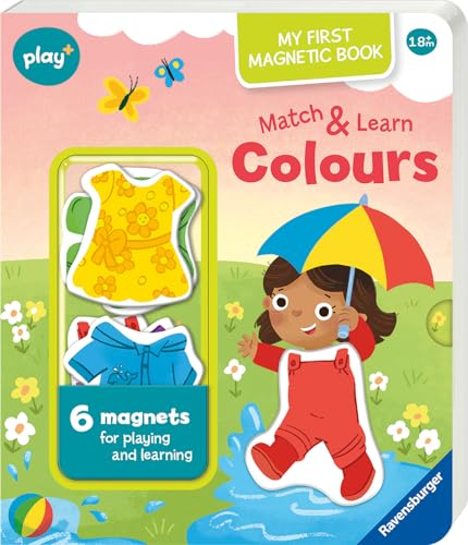 Colourful magnetic book with a girl, clothes, and butterflies.