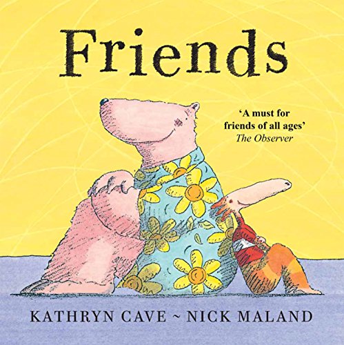 Book cover: illustrated hippopotamus, rabbit, and bird on yellow background.