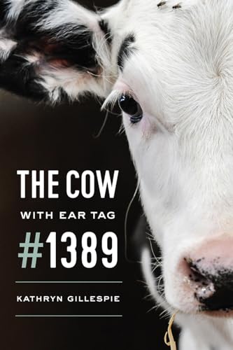 Close-up of a black and white cow’s face, book cover.