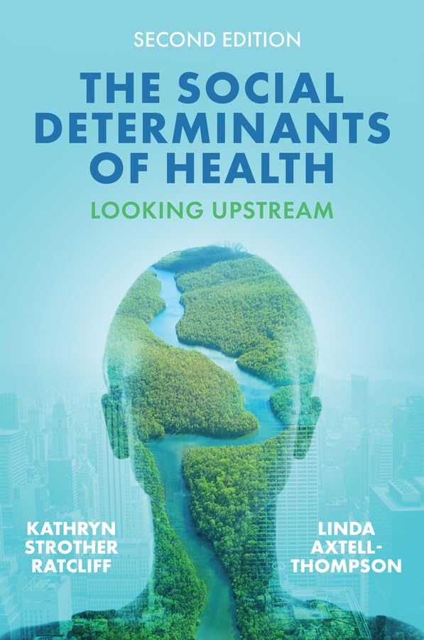 Book cover: "The Social Determinants of Health" with a head-shaped landscape.