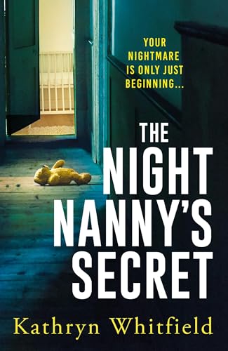 Book cover with open doorway, baby’s crib, and a teddy bear on floor.