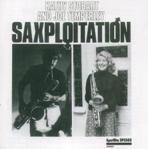 CD cover featuring two musicians with saxophones in black and white.