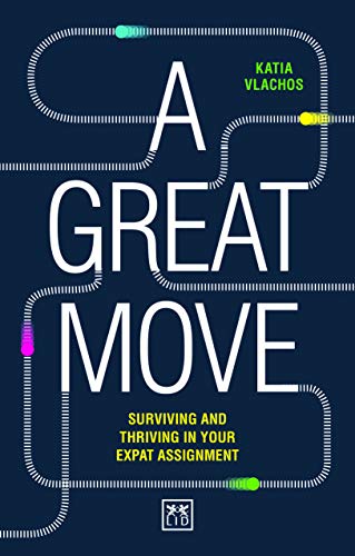 Book cover: "A Great Move" with white text and colorful dotted lines.