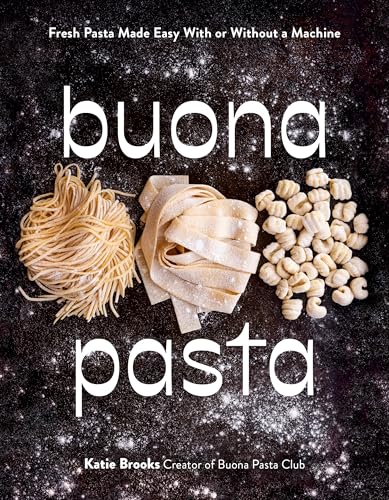 Book cover featuring various types of fresh pasta on a dark background.