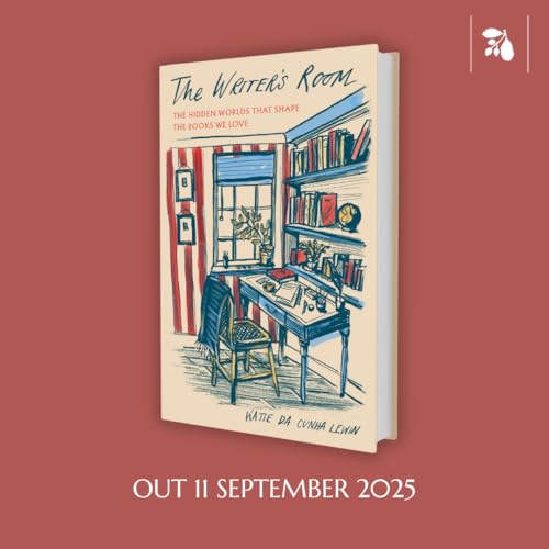 Book cover depicting a sketched writer’s room with a desk and bookshelf.