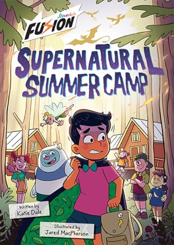 Book cover: children with supernatural creatures at summer camp.