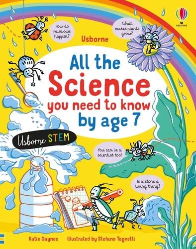 Book cover for All the Science You Need to Know by Age 7 with illustrations.