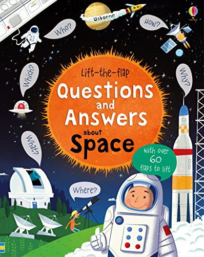 Book cover featuring a sun, astronaut, rocket, and space-themed illustrations on a dark background.
