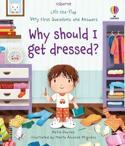 Children’s book cover with a boy in pajamas and scattered clothes.
