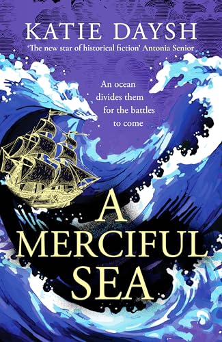 Book cover: sailing ship amidst swirling blue and purple waves.