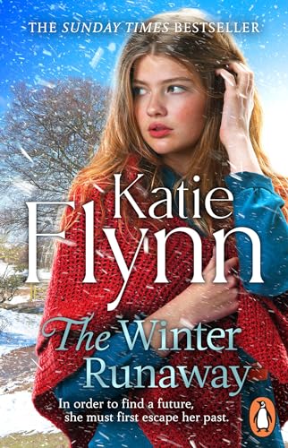 Book cover: young woman in winter clothing, snowy background, title “The Winter Runaway”.
