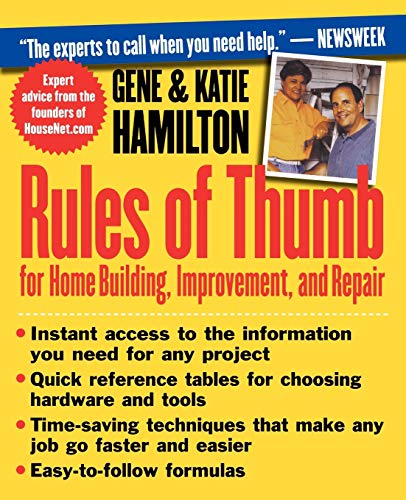 Book cover: "Rules of Thumb for Home Building" with photos of Gene & Katie Hamilton.