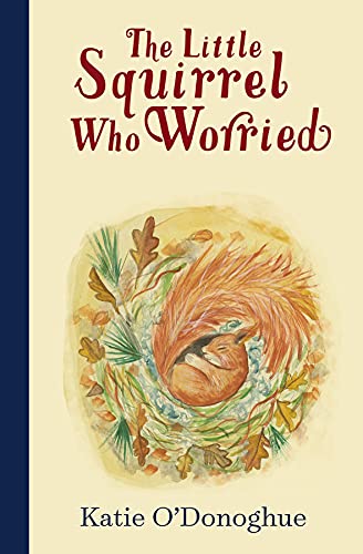 Book cover featuring a curled-up squirrel in a nest of leaves and grass.