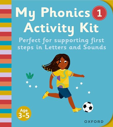 Phonics activity kit cover with a young girl playing soccer.