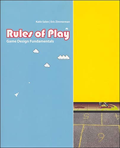 Book cover: “Rules of Play” with blue and yellow split design.