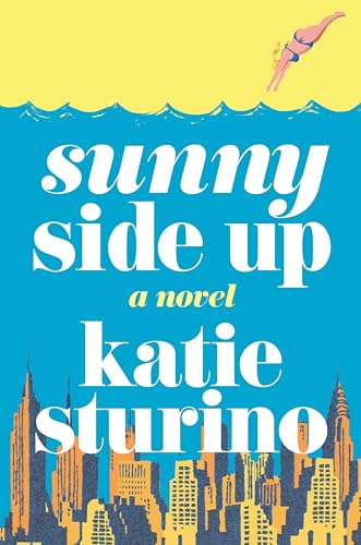 Book cover: “Sunny Side Up” with a diver and city skyline.