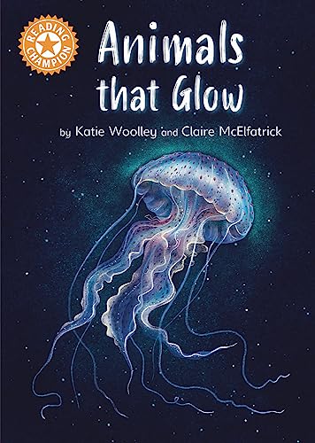Book cover: "Animals that Glow" featuring a glowing jellyfish illustration.
