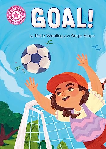 Book cover: girl reaching for a soccer ball near a goalpost.
