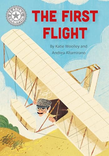 Book cover: illustrated biplane with a pilot, titled "The First Flight".