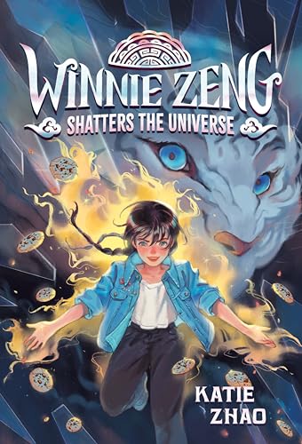 Book cover: girl with tiger and shattered glass design.