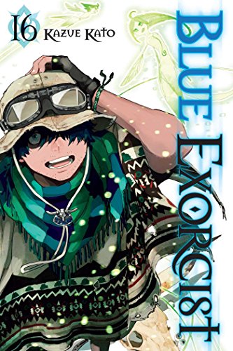 Blue Exorcist volume 16 cover featuring a boy with goggles and a scarf.