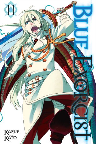 Cover of "Blue Exorcist Volume 11" featuring a pale man with a sword.