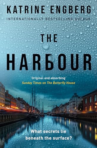 Book cover for The Harbour by Katrine Engberg featuring a canal and city skyline.