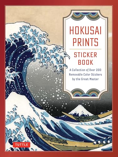 Hokusai sticker book cover featuring “The Great Wave” woodblock print.