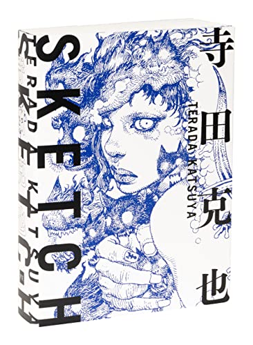 Book cover featuring a blue ink sketch of a woman's face and hand.