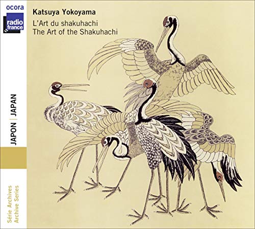CD cover featuring a detailed illustration of three Japanese cranes.