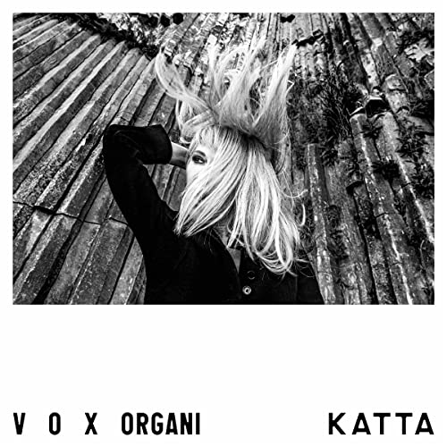 Black and white album cover featuring a blonde woman with raised hair.