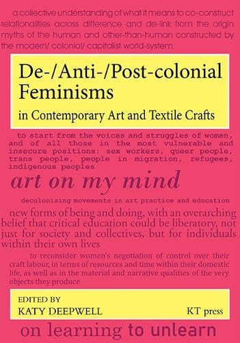 Book cover: "De-/Anti-/Post-colonial Feminisms" with yellow text on red background.