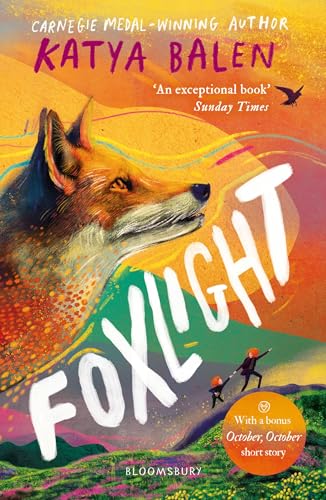 Book cover featuring a large fox profile and two small figures on a hill.