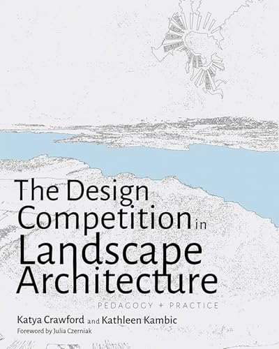 Book cover: “The Design Competition in Landscape Architecture” with sketched landscape.