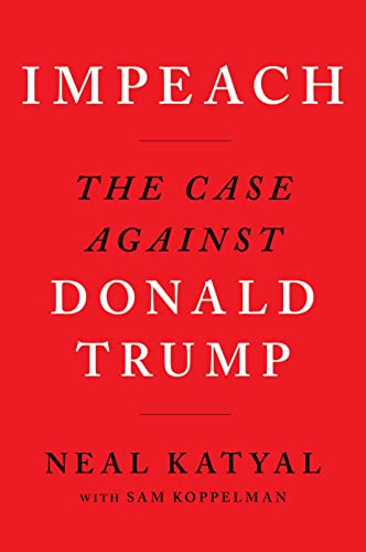 Red book cover with white text: "Impeach: The Case Against Donald Trump.