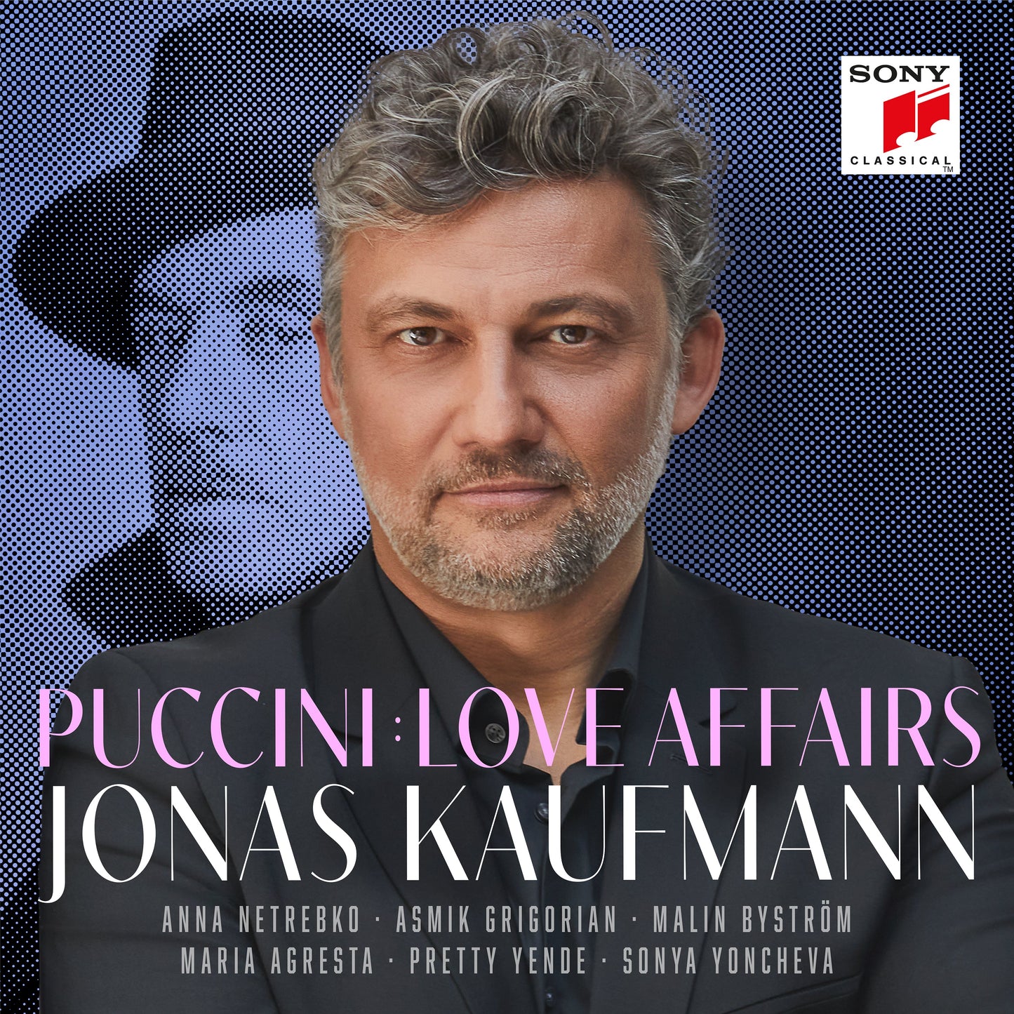 Jonas Kaufmann portrait on CD cover for Puccini’s “Love Affairs” album.