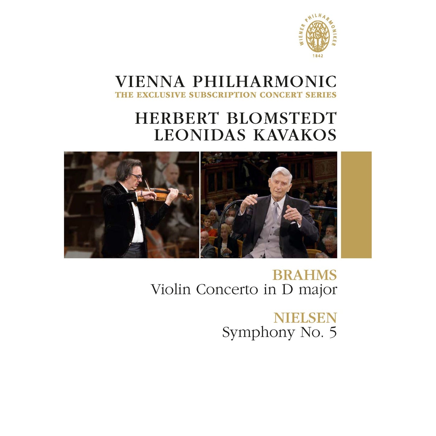 DVD cover featuring violinist Leonidas Kavakos and conductor Herbert Blomstedt.