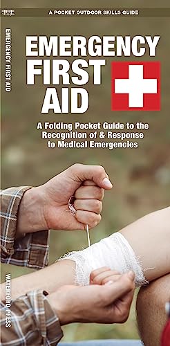 First aid guide cover with image of a splinted arm and red cross.