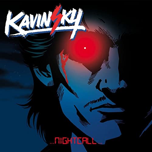 Dark silhouette of a woman with red eyes and “Kavinsky - Nightcall” text.